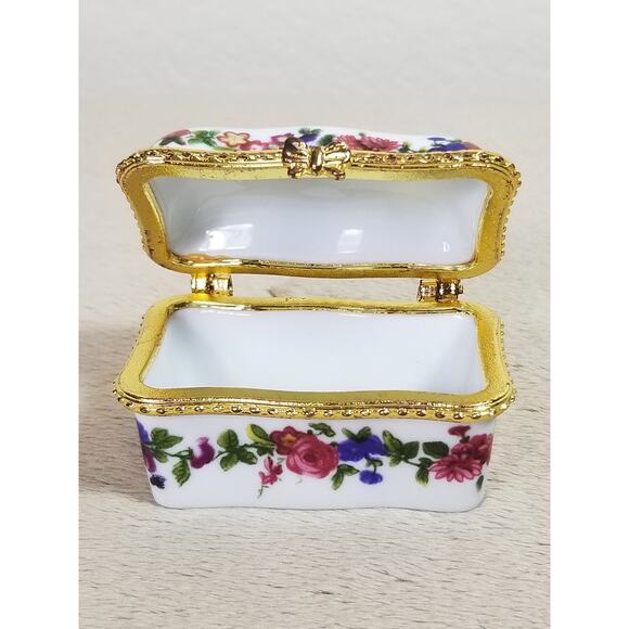 Imperial Porcelain Mini Trinket Box White Psalm 43:3 Bible Verse 2 1/2" Gold Vtg - Picture 8 of 10